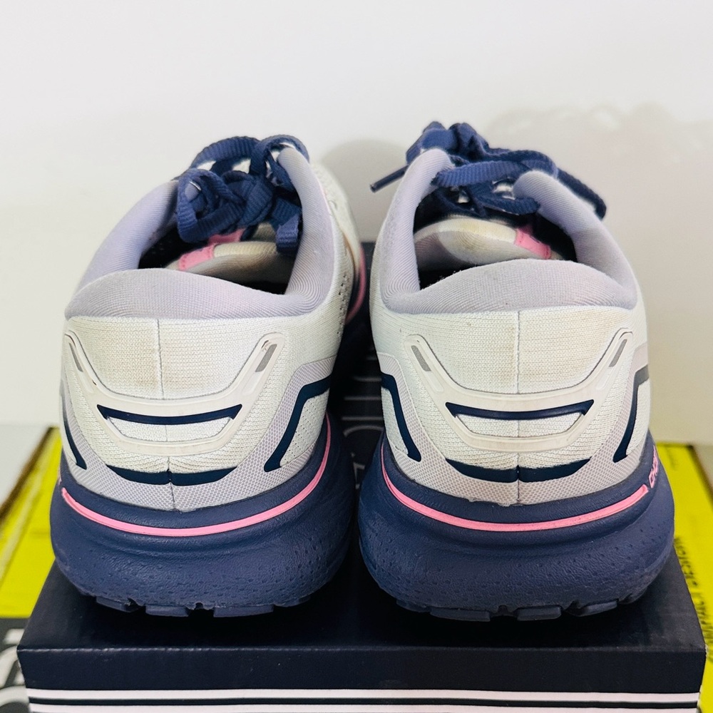 Brooks Ghost 15 Womens 8 Wide Running Shoes Spa Blue Neo Pink Sneakers Athletic - Picture 6 of 11